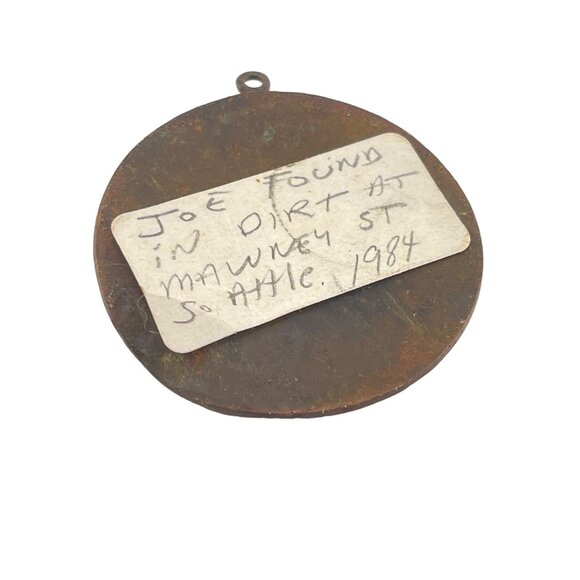 Antique American Military Engineers Medallion Circa 1920 Bronze Handmade Found A - Picture 3 of 6